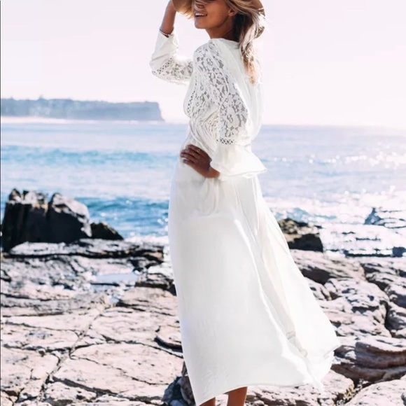 Boho lace maxi dress long sleeve black gypsy - Picture 6 of 8